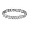 Pulsera de Cadena Cubana para Hombre Moderna Hip Hop Pareja Plata de Ley Simple Moda Marca de Tendencia Europea y Americana Incrustada con Diamantes Completos Joyería de Industria Pesada