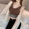 8136 Chaleco de Tirantes para Mujer Ropa de Otoño e Invierno Terciopelo Espesado Cálido Top Sexy Hermosa Espalda Camiseta Base con Almohadilla en el Pecho Chaleco Interior