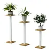 Estante de Flores Sala de Estar de Pie Hierro Balcón Estante de Almacenamiento para Macetas Exhibidor de Plantas de Interior Junto al Mueble de TV