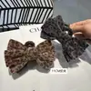 2025 Presilha de Cabelo Meio Rabo com Laço Estampa Leopardo Profundo Altura 11cm Acessório de Cabelo Estilo Coreano para Mulheres