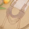 Colar Vintage Exagerado de Personalidade Irregular Cheio de Diamantes Multi-Camadas com Tassel Clavícula Colar de Strass de Alta Qualidade para Mulheres Cristal da Moda
