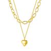 Collar de Corazón de Doble Capa Estilo Frío Elegante Nuevo 2023 para Mujer Diseño Nicho Hip-Hop Cadena Clavicular Cadena para Suéter Trendy