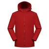 Chaqueta de trabajo con capucha de color liso y material softshell de cuello alto para otoño e invierno, prenda exterior con logo personalizado, top de moda casual en stock