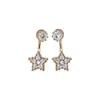 Canção de Amor de Início de Verão~ Conjunto de Brincos e Tarrachas Redondos Estrela de Zircônia Super Brilhantes, Sensação de Luxo Leve de Alta Qualidade, Ear Cuff Não Perfurante