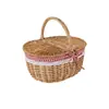 Cesta de piquenique de vime cesta tecida à mão cesta de rattan cesta de lembrança bolsa de presente cesta de vegetais armazenamento cesta de ovos tecida em rattan