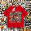 Camiseta Infantil Ropa Hombre Palo de Madera Tongtongge Montaña y Mar Extranjero Abstracto Camisa Clásica de Manga Corta Verano para Niños Tendencia Ins