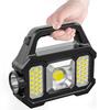 Reflector multifuncional transfronterizo para exteriores, resistente al agua, con energía solar, linterna de luz potente, lámpara portátil COB, venta al por mayor