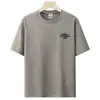 Camiseta Pesada de Algodão Solona 210g Masculina Verão Fresca Jovem Solta Camisa Base Manga Meia Manga Top Manga Curta