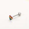 Novo Anel de Língua de Aço Inoxidável com Gotejamento de Óleo Coração Estrela Zircônia Atacado Personalizado Body Piercing Joias