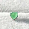 Liga de Titânio F136 0,9x 4mm Pedra Natural Olho de Tigre Joia para Piercing Stud de Lábio Stud de Orelha Stud de Língua Piercing