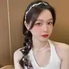 Fita floral com cadarço feminino Coreia do Sul vintage strass francês trançado pérola tiara adorno de cabeça 2023 nova corda de cabelo