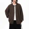 Jaqueta de casal color block rad preguiçosa suéter cardigã retrô moderno abotoada malha de inverno unissex caimento solto