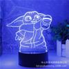 Al por mayor transfronterizo luz nocturna 3d led colorido Yoda bebé lámpara de escritorio creativa acrílico niños lámpara de ambiente de mesita de noche