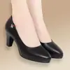 2026 Zapatos de Moda Versátiles para Madres Piel Suave Tacón Fino Suela Blanda Zapatos de Mujer de una Sola Pieza Zapatos de Mujer para Primavera y Otoño Zapatos Cómodos de Piel
