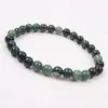 Pulsera de Cristal Natural, Simple de un Solo Círculo con Cuentas Redondas Joyería Transfronteriza, Joyería Estilo Pareja de Ágata Roja, Pulseras de Cristal para la Mano