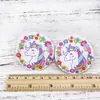 Serie de lindos unicornios de dibujos animados Parche plano de resina para horquilla con fondo blanco Accesorios de joyería DIY, 1Yc27845