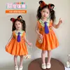 Vestido de Verano 2026 para Niñas, Estilo Conejo Policía, Mangas Volantes, Zorro Pequeño, con Tirantes, Nueva Moda Infantil