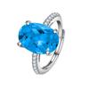 Kalamei Simple Transmisión en Vivo Venta Caliente Importado Alto Carbono Diamante Ovalado Rosa Amarillo Blanco Diamante Forma de Huevo Diamante de Color Anillo Abierto