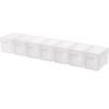 Mini caja de medicamentos de viaje, portátil, sellada, pequeña, de plástico, extraíble, con 7 compartimentos para guardar tabletas.