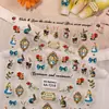 Pegatinas para Uñas de Alicia en el País de las Maravillas 5D en Relieve Tridimensional Conejo Retro Calcomanías de Uñas Adornos Estilo Original Aa