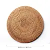 Atacado Artesanal Outono Rattan Vietnamita Tapete de Rattan Conjunto Porta-copos Anti-Queimadura Tapete para Panela Tapete de Isolamento Térmico Armazenamento de Madeira Acessórios para Conjunto de Chá