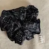 Lenço Quadrado de Cetim Bege de Alta Qualidade para Amarrar o Cabelo com Padrão Estrelado, Elegante Faixa Quadrada para Rabo de Cavalo Baixo