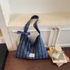 Bolsa Tote Xadrez Preguiçosa para Mulheres, Grande Capacidade, Versátil para o Dia a Dia, Bolsa de Mão Retrô, Nova Estampa de Lona 2026, Bolsa de Compras