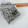 Pedras de Strass Pretas com Fundo Plano para Nail Art, Pedras de Strass Deslumbrantes Pretas Cinza Mineral de Vidro em Formato de Leque Rei, Joias Pequenas Redondas de Strass