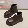 Botas Martin cálidas con suela gruesa y forro de felpa para mujer, nuevo modelo otoño/invierno 2026, plataforma con suela de punta ancha, botas de algodón versátiles para personas menudas