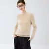 Suéter de cachemira para mujer, suéter de cachemira de cabra con cuello redondo, nuevo suéter de punto base ajustado para otoño e invierno