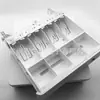 Caja de efectivo 330 blanco grano de arena 4B4C esquina redonda caja de efectivo de moda 4 tres compartimentos caja de efectivo