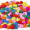 Desenho Animado Cor Animal Madeira DIY Feito à Mão Botões Decorativos Madeira Crianças Criativo Pintura Material Saco Botões