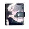 Novo Planner M5 Menina Linda de Renda Preta Caderno de Folhas Soltas Couro Retro Vintage com Design de Menina Linda Pintado