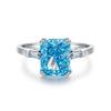 Novo anel de prata esterlina S925 com corte de flor de gelo e diamante de alto carbono, bolsa quadrada, anel grande de diamante, atacado de joias transfronteiriças para Europa e Estados Unidos