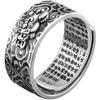 Anillo de plata tailandesa estilo nacional Sutra del Corazón Valiente personalidad apertura anillo para hombre chicos retro Plata Marea dedo índice para hombre al por mayor