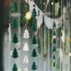 Guirnalda Creativa de 10 Árboles de Navidad de Papel 3D Cadena de Adornos Navideños Decoraciones Colgantes para Fiestas Suministros para Decoración de Pared y Techo
