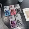 Adequado para Capa de Celular Novo Modelo Iphone17E com Suporte de Coelho e Decoração de Diamante, Capa Protetora de Luxo para Apple 16Pro, Feminina 1514