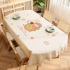 Mantel Ovalado de Dibujos Animados Impermeable y a Prueba de Aceite No Lavable Anti-escaldaduras Mantel de Mesa 2025 Nuevo Estilo Ins Mantel para Mesa de Centro