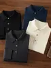 Suéter de Cachemir 100% Puro de Hilo Fino para Hombre, 68 Piezas, Cuello Polo, Jersey, Lavable a Máquina, Color Sólido, Suéter de Punto de Alta Gama