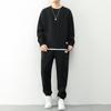 Terno Masculino 2024 Primavera e Outono Novo Waffle Moda Jovem Cor Sólida Manga Longa Casual Esportivo para Homens