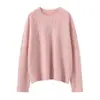 25 Novos Suéteres de Lã Cashmere com Gola Redonda Grossa Feminino Solto com Padrão Argyle e Tranças Camisa Básica Tricotada Outono e Inverno Novos