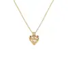 Collar de Corazón de Diamante con Brillo Dorado que Hace Palpitar el Corazón 2026 Nuevo Lujo Ligero Exquisito Retro Estilo Suave Cadena para Clavícula Personalizado