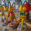 Escultura de plástico reforçado com fibra de vidro, personagem de desenho animado, shopping, beleza, mascote Chen, porta, cabeça, chão, arte, ornamentos, fabricantes