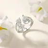 Anillo de Mariposa Dulce Nuevo Yanbai Transfronterizo Europeo y Americano para Mujer, Diseño de Nicho, Anillo Abierto Fresco para Dedo Índice, Anillo Simple