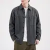 Nueva chaqueta de trabajo retro americana de peso pesado lavada para hombre 2026, corte holgado, versátil, camisa casual estilo old money