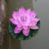 Flor de lótus artificial de 18 cm, folha de lótus, nenúfar, decoração de superfície de água, adereço de performance no atacado, vendas diretas da fábrica.