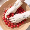 Guantes de Limpieza para Lavar Platos, Cocina, con Cordón, Antideslizantes, para Lavar Ropa, PVC Látex Caucho Cuero, Engrosados, Resistentes al Aceite