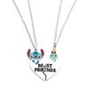 Collar de Puntada de Venta Caliente Transfronterizo Par de Pareja Amor Collar Colgante Empalmado Dibujos Animados Llavero de Puntada