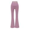 Pantalones de Ballet Otoñal con Encaje Splicing Ligeramente Atrevidos de Cintura Alta Adelgazantes para Yoga de Pierna Ancha Caída Ligeramente Ancha Pantalones Casuales para Mujer