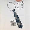 Corbata a Cuadros para Uniforme JK Sin Nudo Fácil de Poner para Estudiantes de Secundaria Hombres y Mujeres Estilo Academia Británica JKDK Corbata